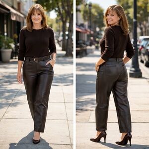 Joe's Jeans Dark Brown Faux Leather Cropped Pants